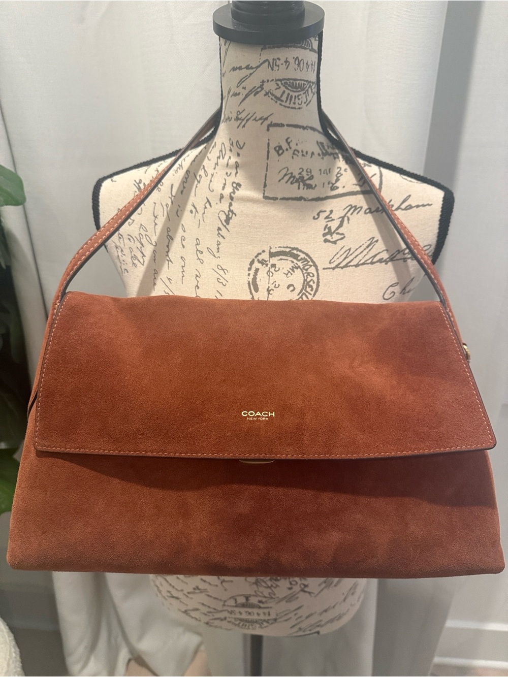 COACH Suede Chelsea 36 Bag in Clay